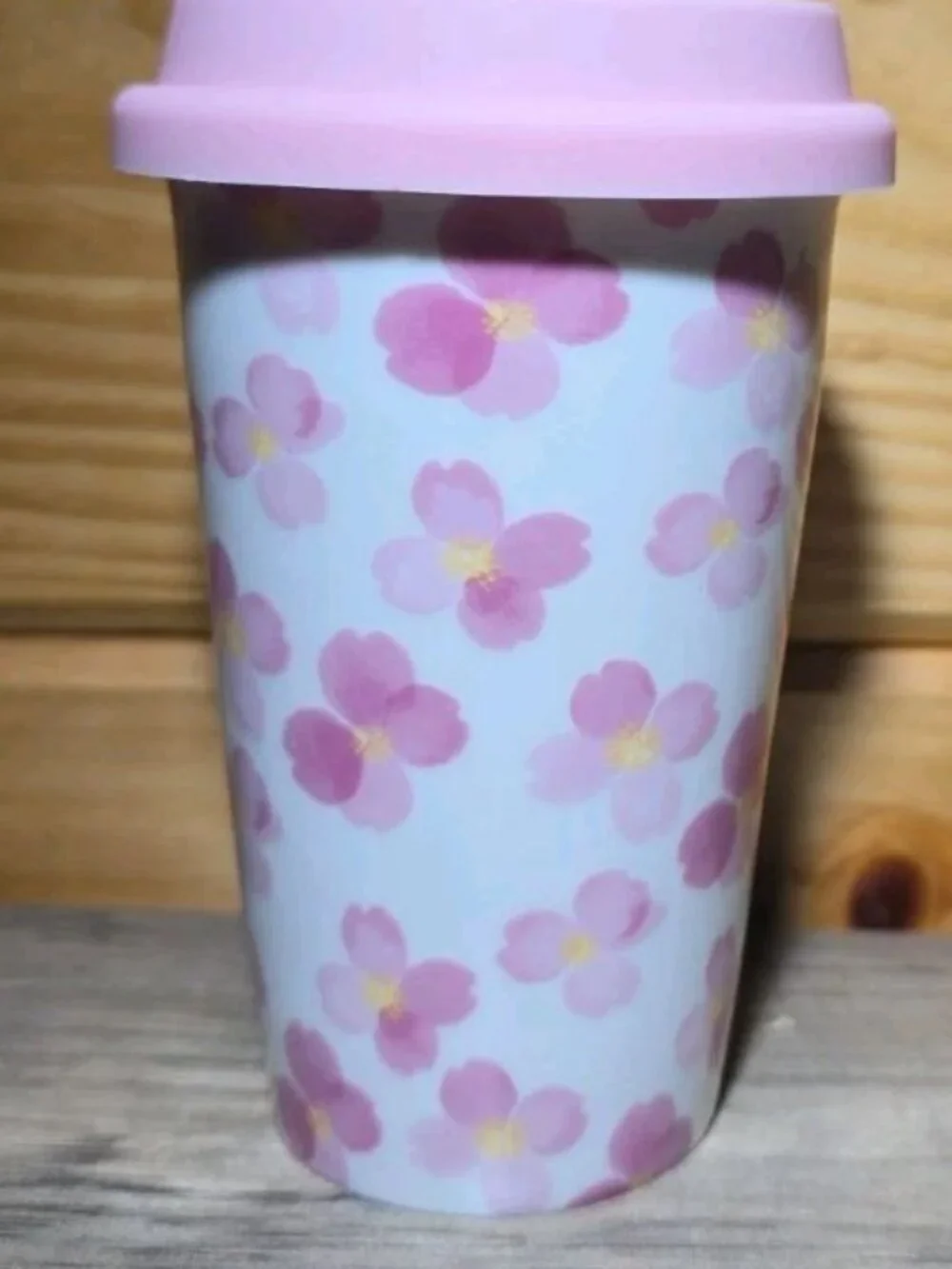 Pink & Yellow Flower Ceramic Travel Mug Coffee Mug Tea Cap Travel Mug With Lid
